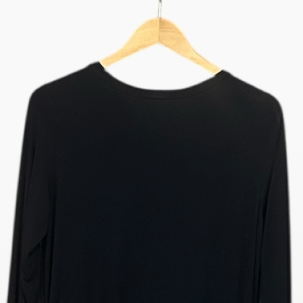 Jodifl Black Long Sleeve Jersey Knit Midi A-Line Dress Women’s Size Large - Picture 9 of 9